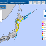 Peta Peringatan Gempa dan Tsunami Perfektur Aomori. Tangkapan Layar situs resmi JMA