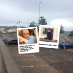 Ilustrasi Tragedi Bondi, Pelaku dan Pahlawan (Background merupakan jembatan penyeberangan tempat penembak melakukan aksinya). Sumber: Redaksi Wartajiwa