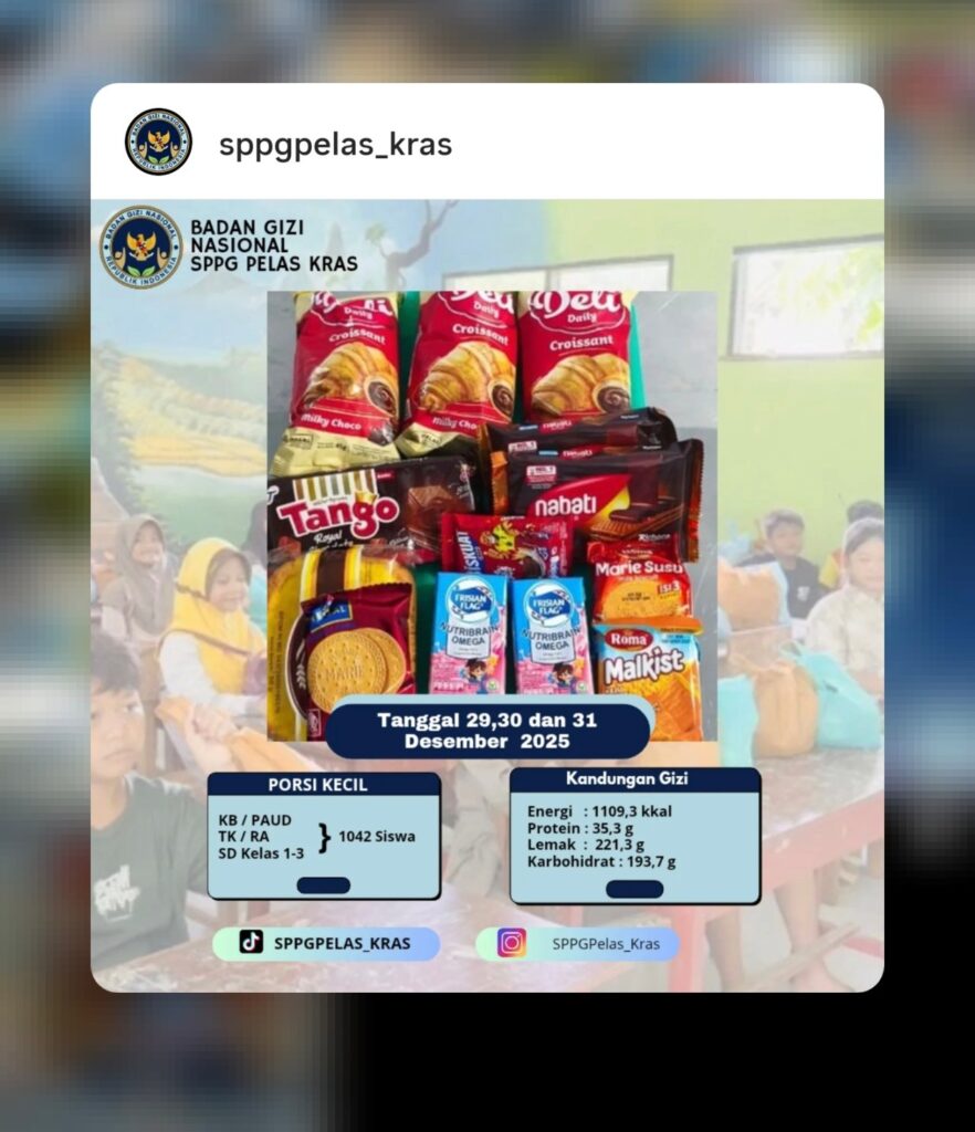 makanan MBG yang hanya berupa makanan kemasan