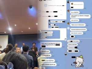 Pelaku & Tangkapan layar Chat line group kasus pelecehan seksual verbal mahasiswa FH UI.
